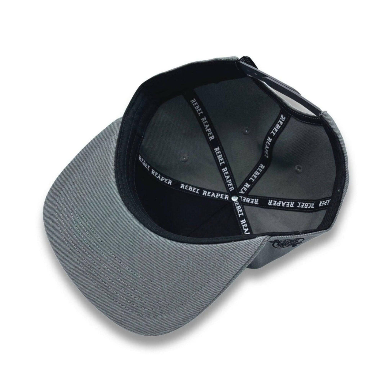 Grey & White Monogram Embroidered Snapback - Rebel Reaper Clothing Company Hats - Snapback