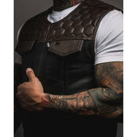 Thumbnail for Harvester of Dusk Brown Leather Mens Vest - Rebel Reaper Clothing Company Men's Vest