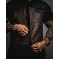 Thumbnail for Harvester of Sorrow Black Leather Mens Vest
