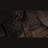 Thumbnail for Harvester of Sorrow Black Leather Mens Vest
