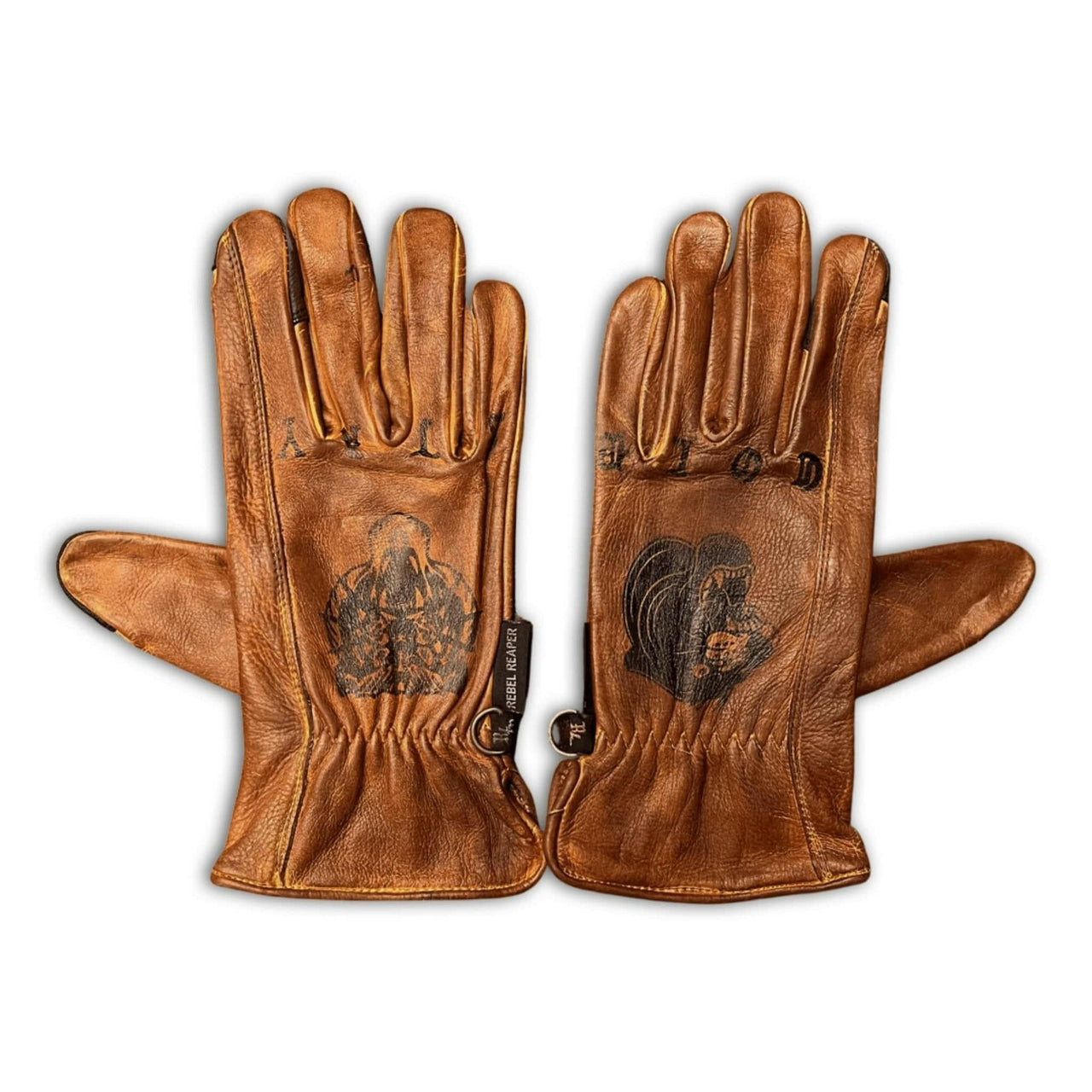 Leather Motorcycle Riding Gloves - Classic Roper - Distressed Brown - Rebel Reaper Clothing CompanyLeather Gloves