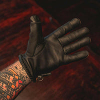 Thumbnail for Leather Motorcycle Riding Gloves - Classic Roper - Tan