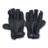 Thumbnail for Leather Motorcycle Riding Gloves - Modern Roper - Black