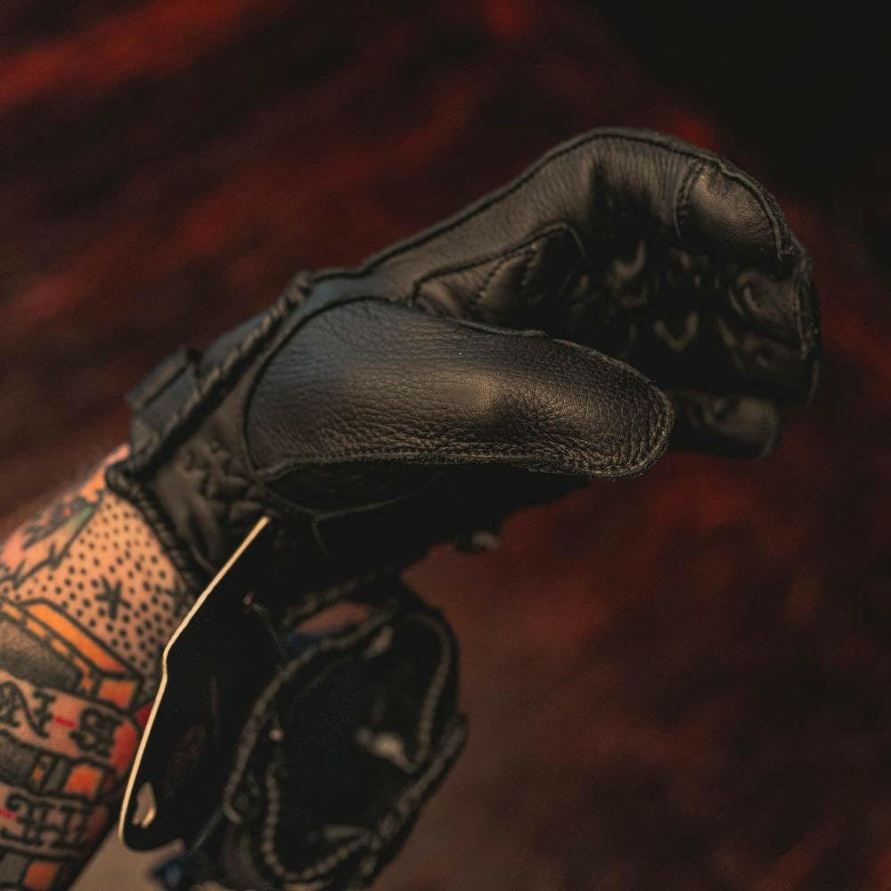 Leather Motorcycle Riding Gloves - Modern Roper - Black - Rebel Reaper Clothing CompanyLeather Gloves