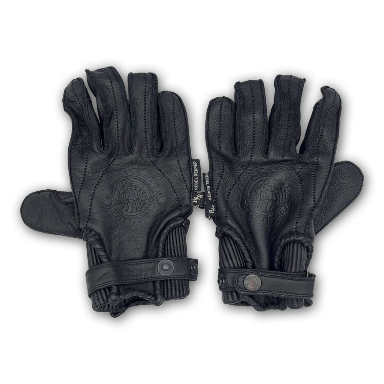 Leather Motorcycle Riding Gloves - Modern Roper - Black - Rebel Reaper Clothing CompanyLeather Gloves