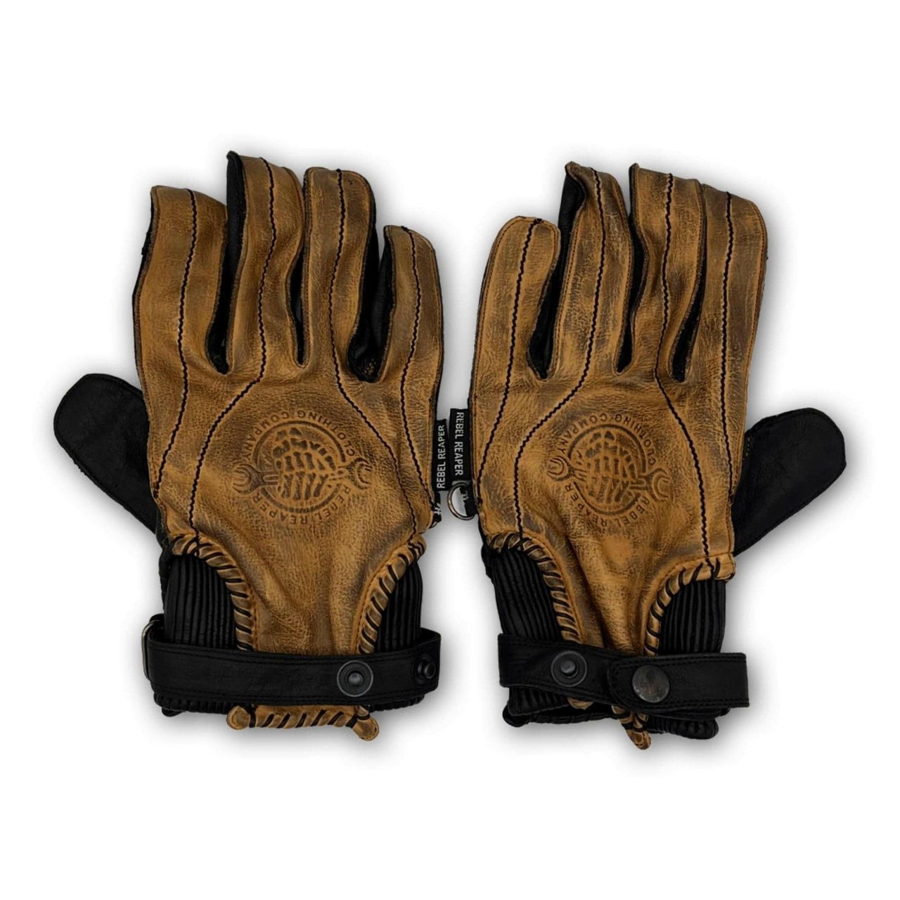 Leather Motorcycle Riding Gloves - Modern Roper - Distressed Brown - Rebel Reaper Clothing CompanyLeather Gloves