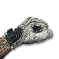 Thumbnail for Leather Motorcycle Riding Gloves - Modern Roper - Distressed White