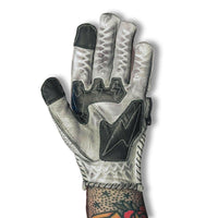 Thumbnail for Leather Motorcycle Riding Gloves - Modern Roper - Distressed White - Rebel Reaper Clothing CompanyLeather Gloves