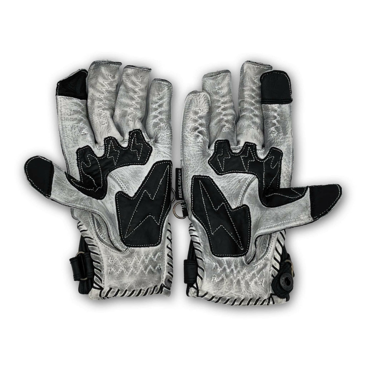 Leather Motorcycle Riding Gloves - Modern Roper - Distressed White - Rebel Reaper Clothing CompanyLeather Gloves