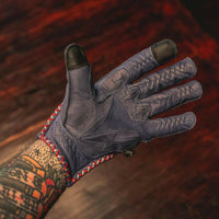 Thumbnail for Leather Motorcycle Riding Gloves - Modern Roper - Red | White | Blue | USA - Rebel Reaper Clothing Company Leather Gloves
