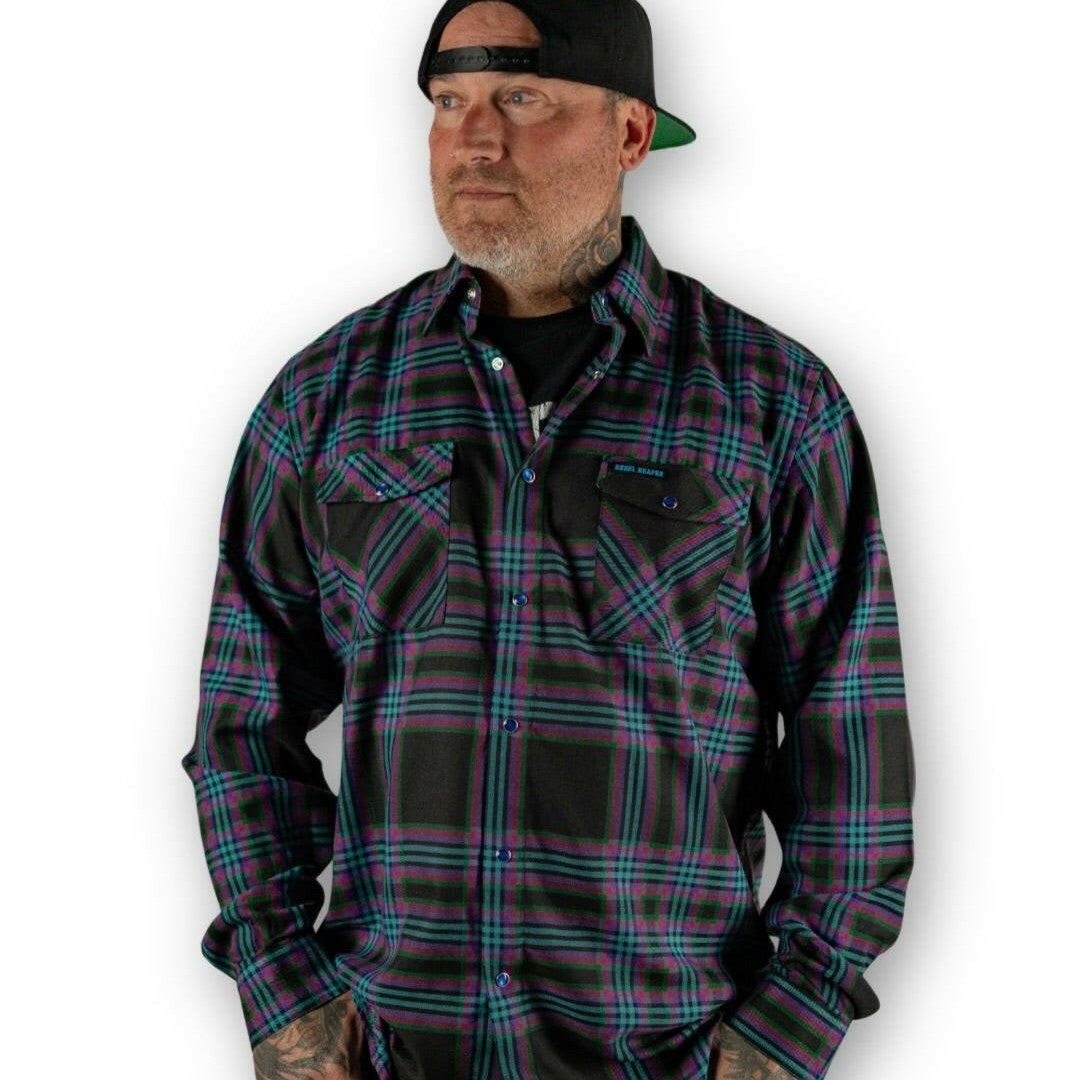 Lightcycle Mens Flannel - Rebel Reaper Clothing CompanyMen's Flannel