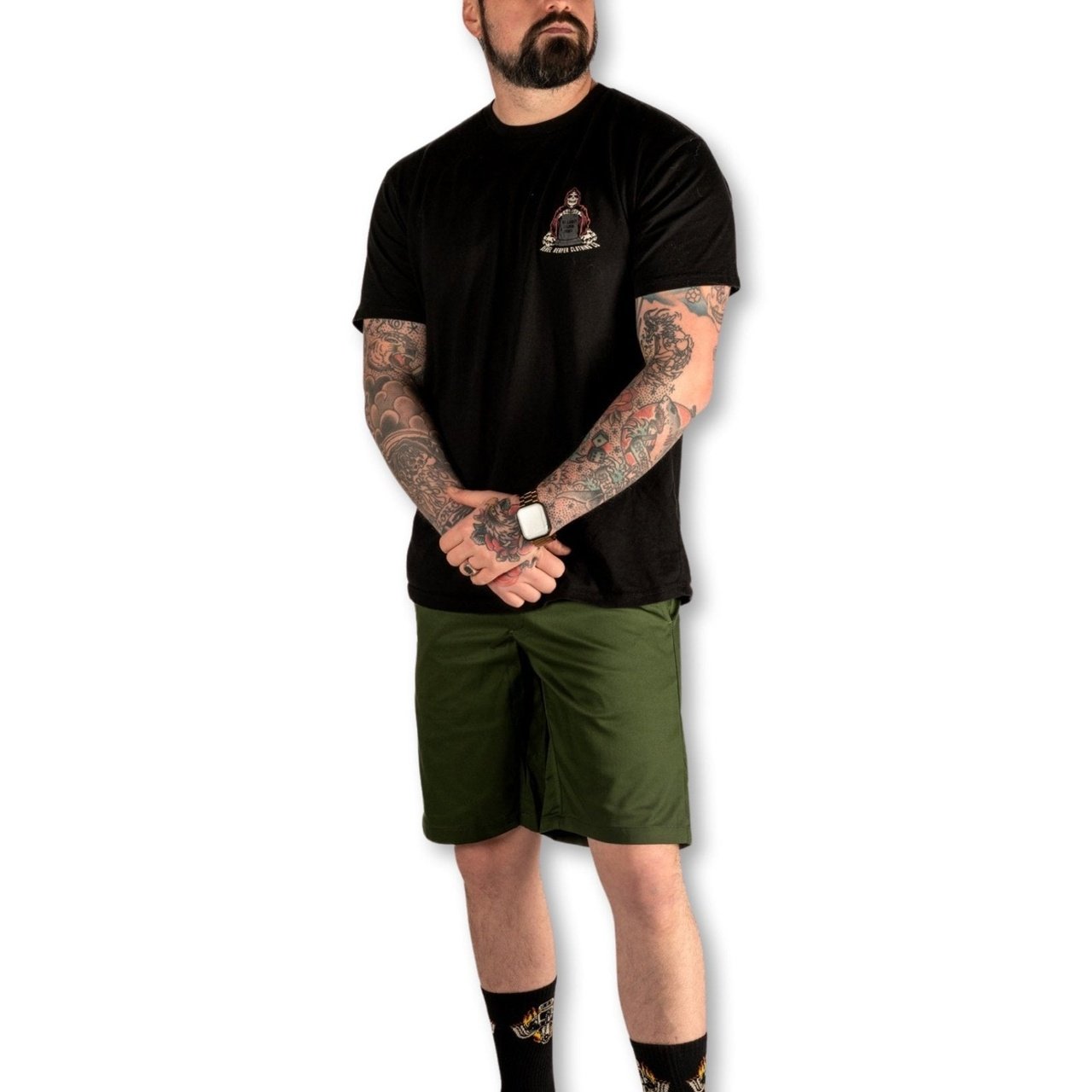 Mens Green Chino Shorts - Rebel Reaper Clothing CompanyChino Shorts