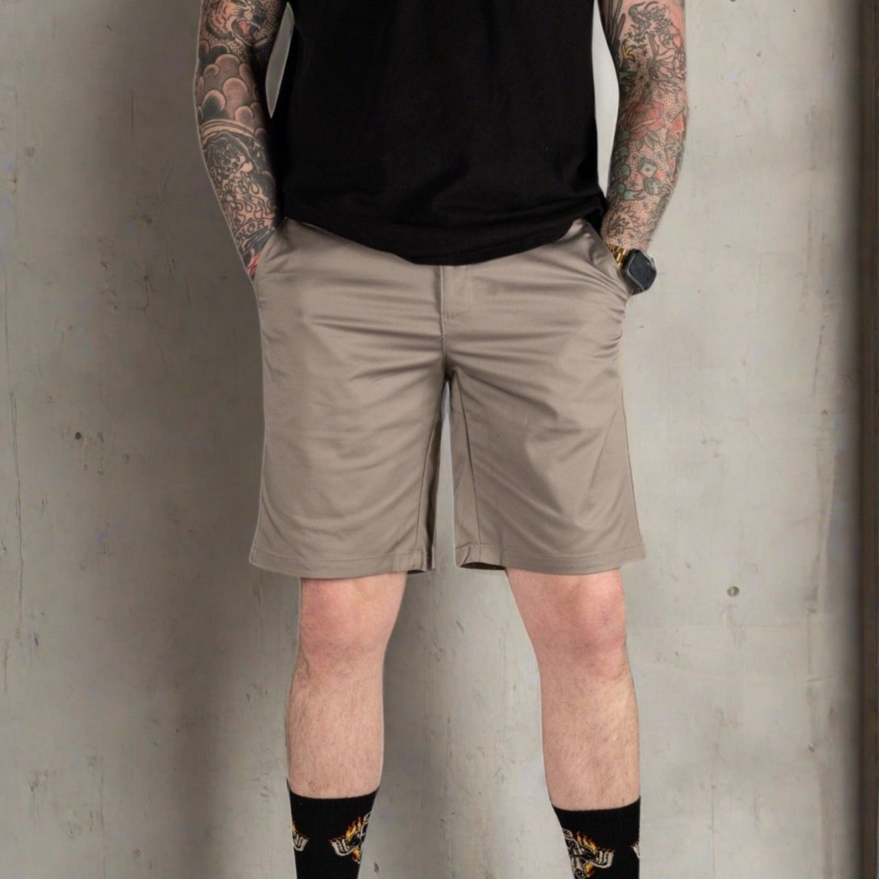 Mens Grey Chino Shorts - Rebel Reaper Clothing CompanyChino Shorts