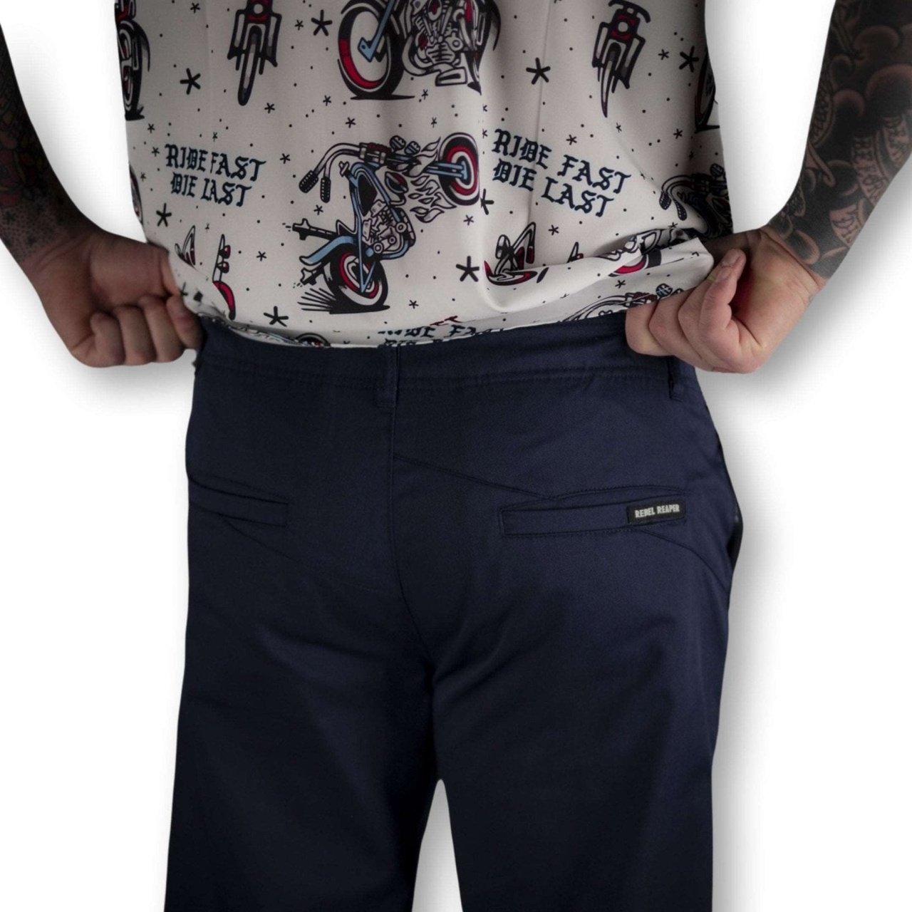 Mens Navy Blue Chino Pants - Rebel Reaper Clothing CompanyChino Pants