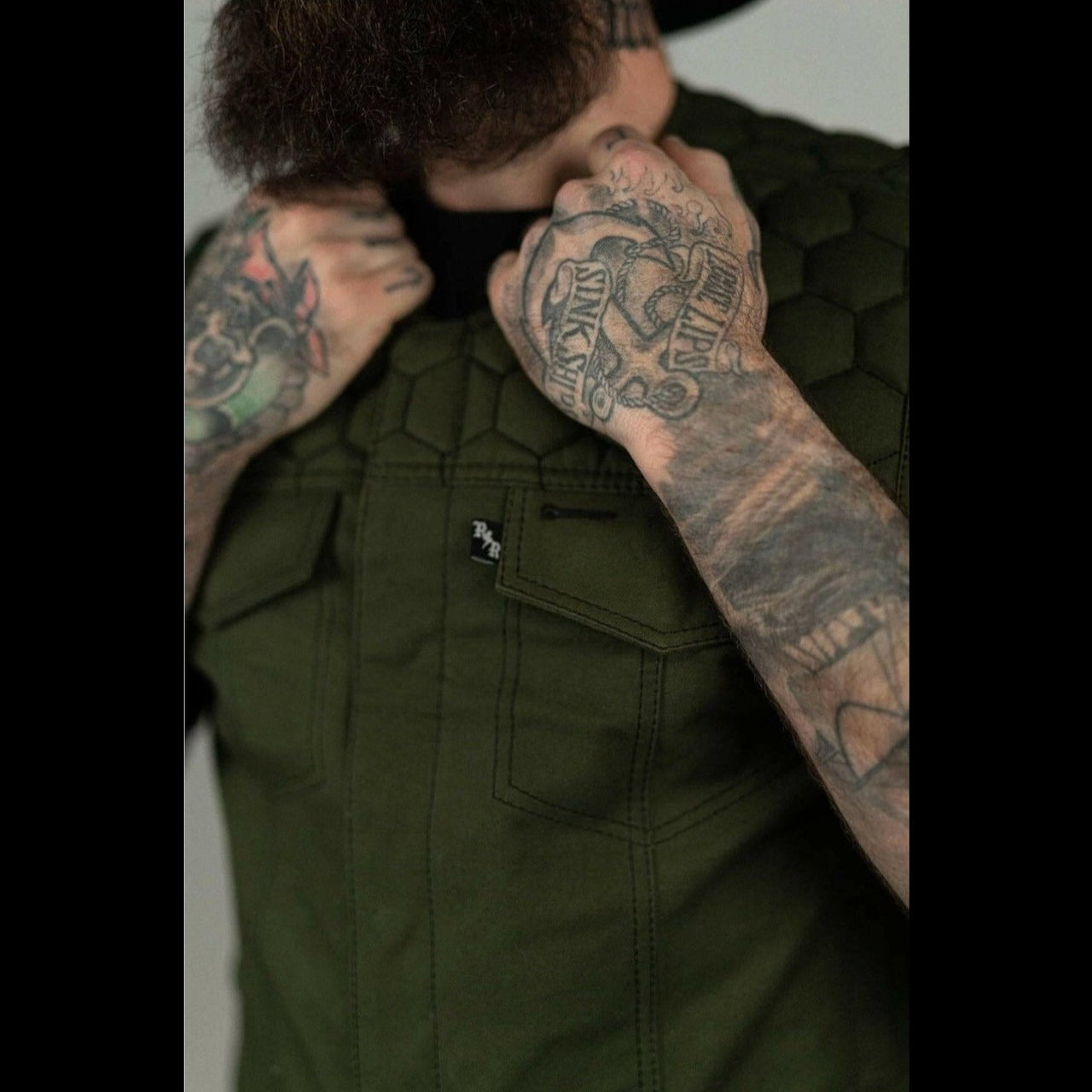 OD Green Fatigue Canvas Mens Vest