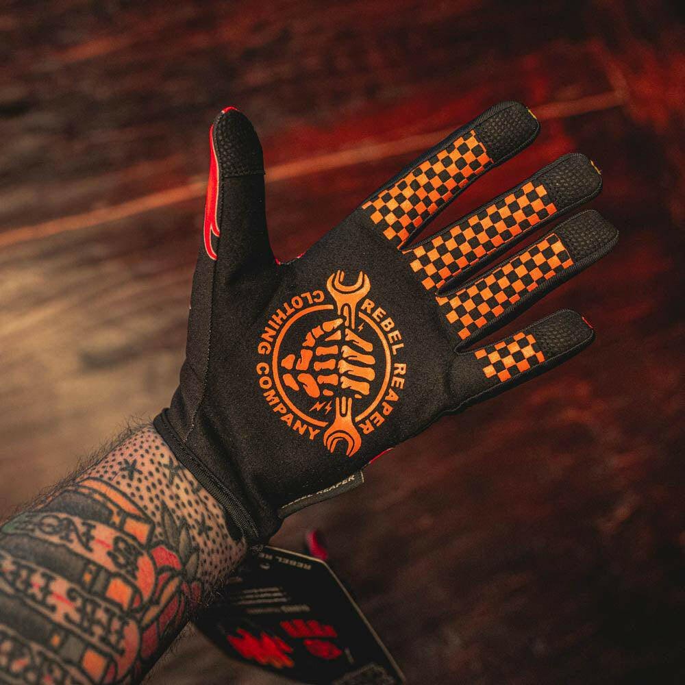 Orange Flames Lightweight Gloves