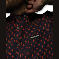 Thumbnail for Bolts Classic | Button Up Shirt | Black & Orange