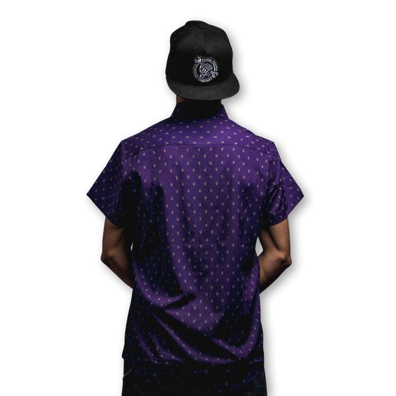 Purple Metal Hand Shirt - Rebel Reaper Clothing Company Button Up Shirt Men's