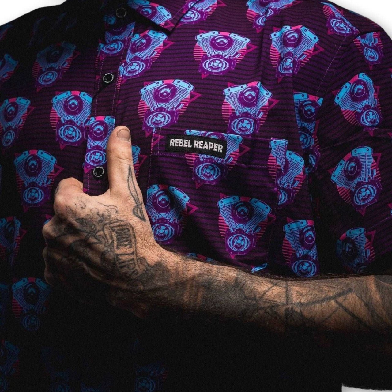 Retrograde | Button Up Shirt | Purple & Pink