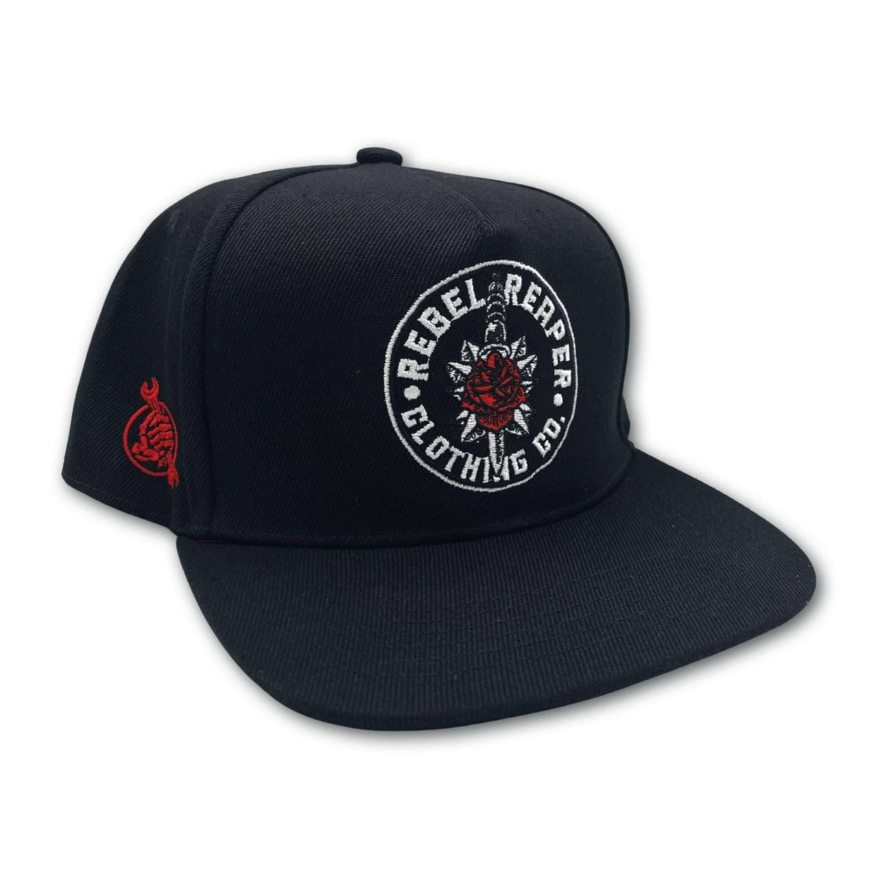 Tattoo Rose Embroidered Snapback - Rebel Reaper Clothing Company Hats - Snapback