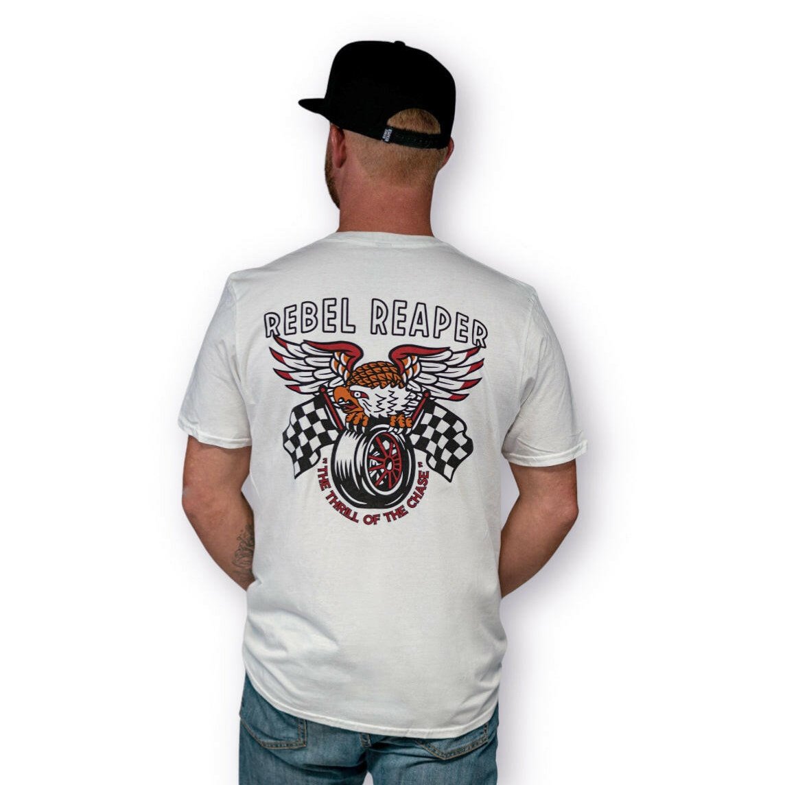 Thrill of the Chase White T-Shirt - Rebel Reaper Clothing Company T-Shirt