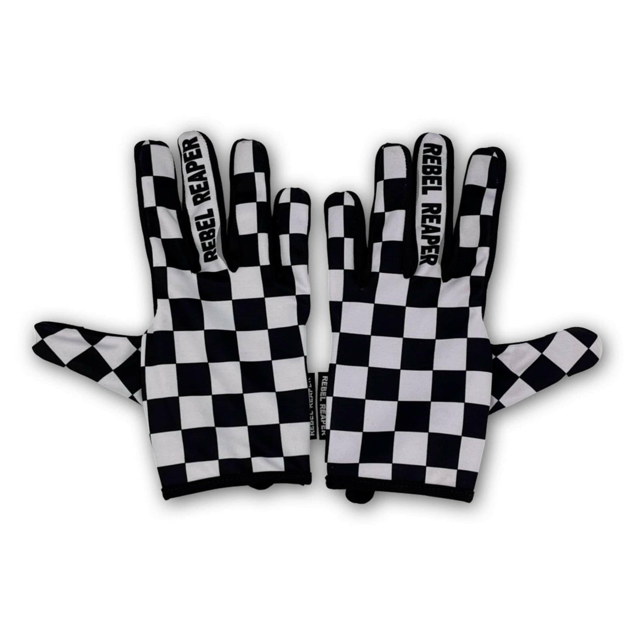 White and Black Checkered Lightweight Gloves - Rebel Reaper Clothing Company Lightweight Moto Gloves
