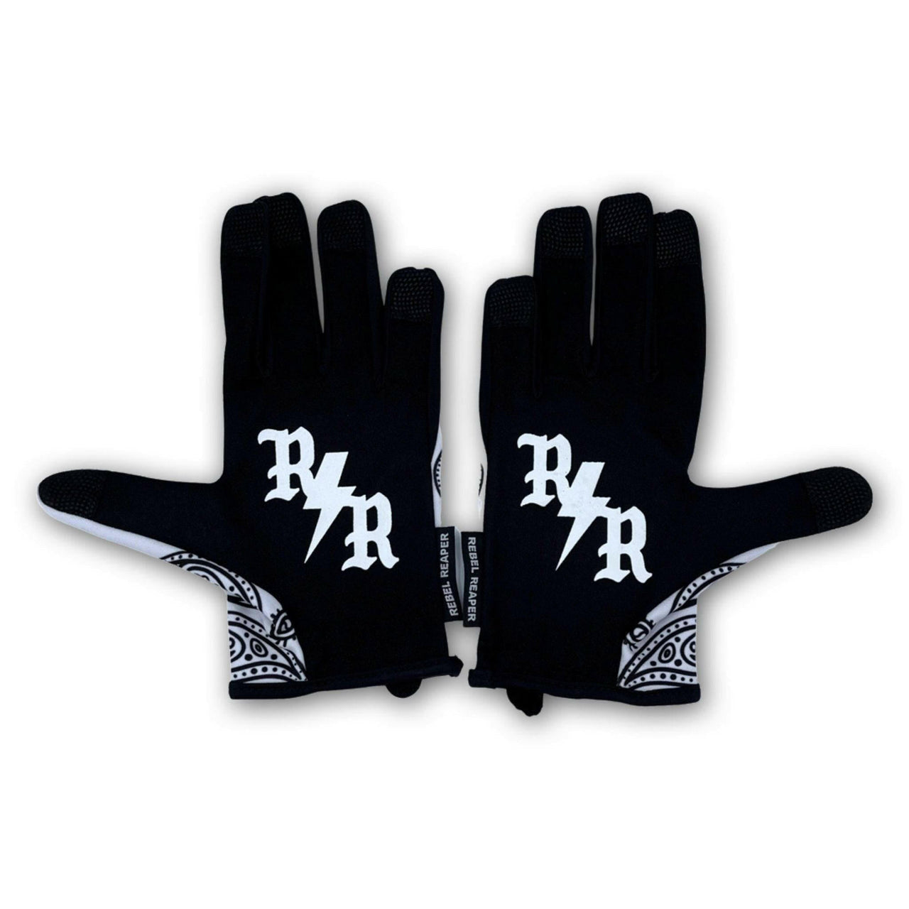 White & Black Paisley Lightweight Gloves