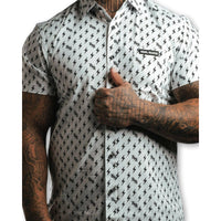 Thumbnail for Bolts Classic | Button Up Shirt | White & Black